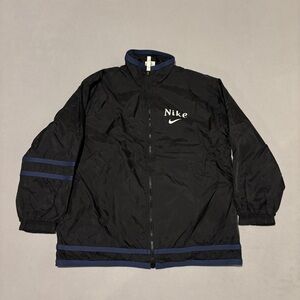 Vintage 90s Nike Windbreaker Jacket Mens Medium Black Outdoor Spring Hiking